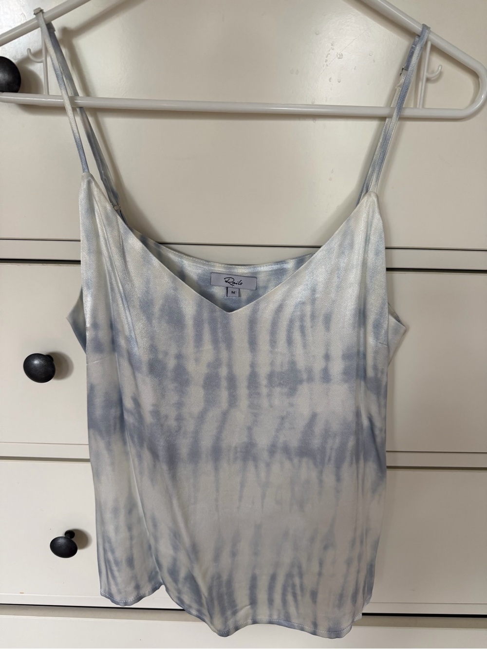 Rails Blue and White Tie-Dye Satin Cami